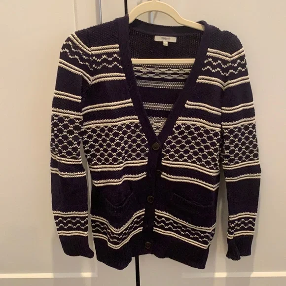 Madewell blue and white cardigan - Picture 3 of 6